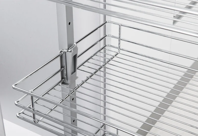 Kitchen Cabinet Accessory Storage Organizer Steel Pull out Basket Pantry Unit PTJ0124 1